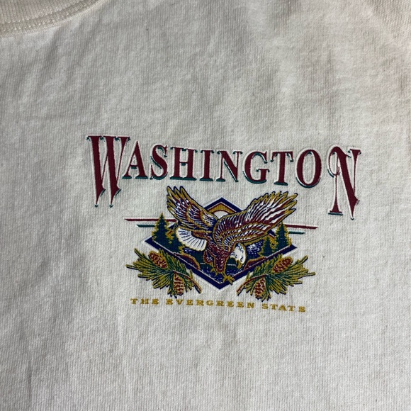 Vintage 90s Washington State Cotton Deluxe XL Long Sleeve Shirt Made in USA - Picture 2 of 7
